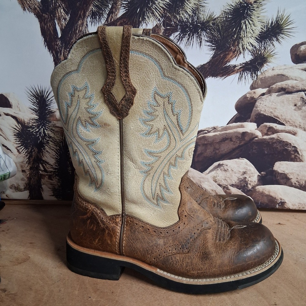 Ariat Fatbaby Heritage Distressed Brown Leather Western Cowboy Boots Womens 8.5